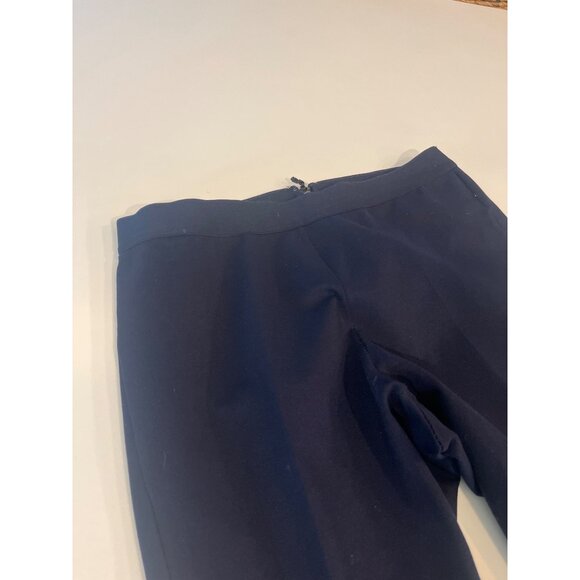 Womens Navy Blue Slim Fit Trousers With Back Zipper Closure - Picture 6 of 10